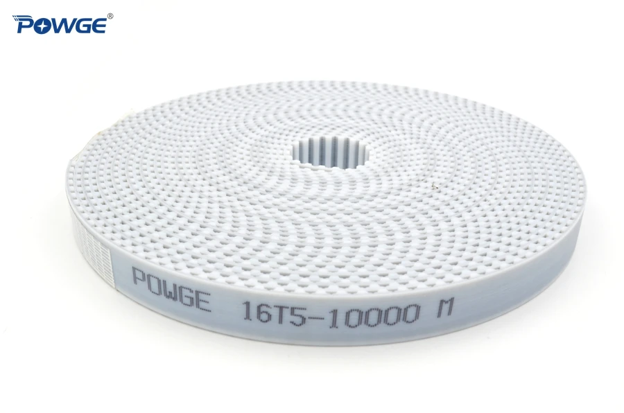 POWGE Trapezoid T5 Open synchronous belt width 6/10/15/16/20/25/30mm Polyurethane steel PU T5 open Timing Belts 3D printer