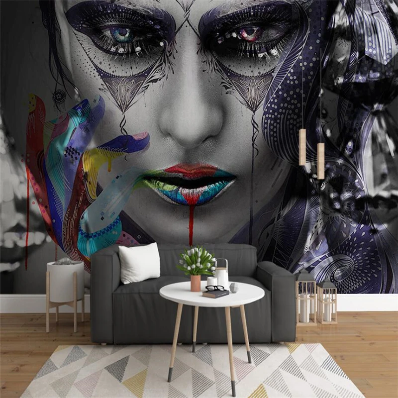 

wellyu Modern minimalist illustration colorful sexy beauty wall custom large mural wallpaper papel de parede para quarto