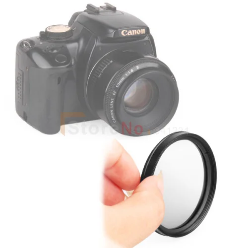 Filtre gris 2 en 1 pour appareil photo 55mm + lentille UV CPL, étui de sac, support de poche, tissu élastique pour Can & n nik & n s & ny pentx & lymphus
