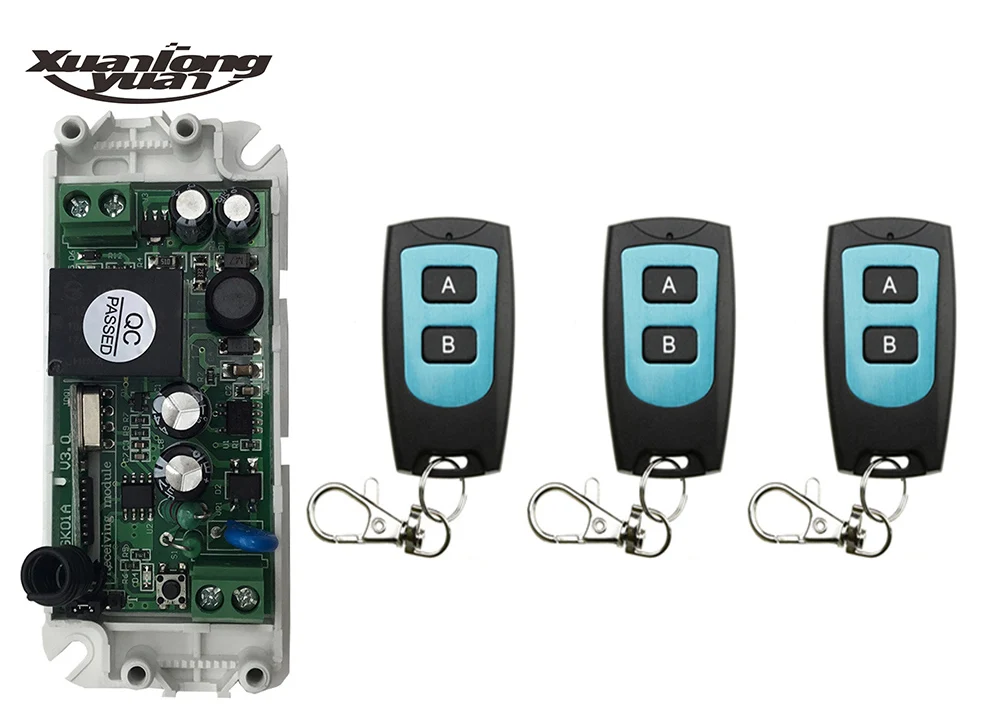 AC85V 110V 120V 220V 250V 1CH Wireless RF Remote Control Switch Transmitter+Receiver Garage Door lamp/window/shutters