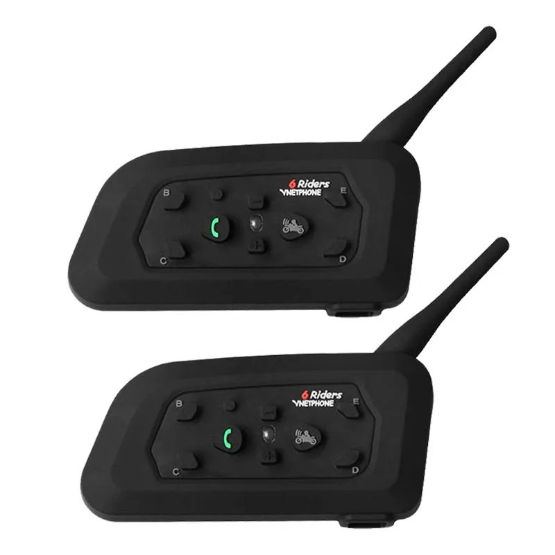 2 Sets Vnetphone V6 1200M Motorcycle Bluetooth Helmet Headset Intercom 6 Riders BT Wireless Waterproof Interphone MP3 Earphone