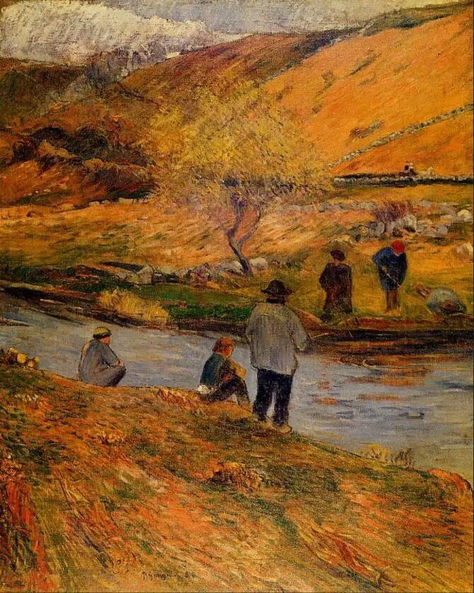 High quality Oil painting Canvas Reproductions Breton Fisherman (1888) by Paul Gauguin hand painted