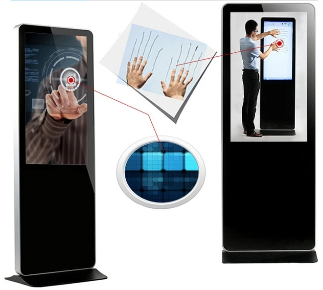 Écran lcd de signalisation numérique interactif multi-touch, 55 pouces, sur pied