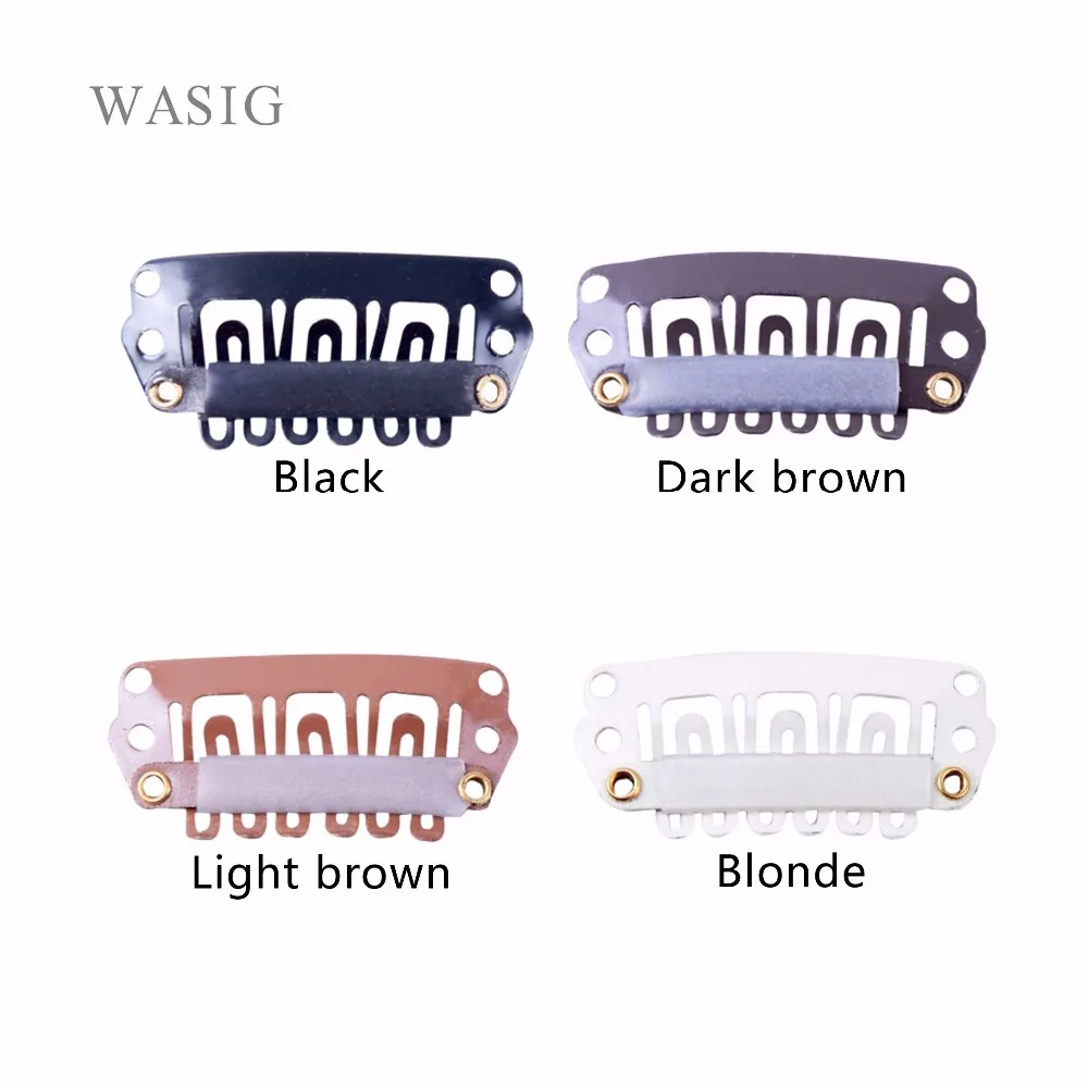 

50pcs 28mm U Shaped Snap Clips For Hair Extensions Clip With Silicone Back Wig Clips For Clip In Weave Wig Accessories