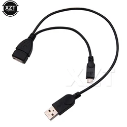 2 In 1 OTG Micro USB Host Power Converter Y Splitter USB Adapter to Micro 5 Pin Male Female USB2.0 Cable for Samsung Sony