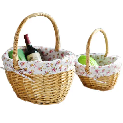 Wicker Fruit Egg Basket Portable Fruit Basket Rattan Creative Living Room Fruit Basket