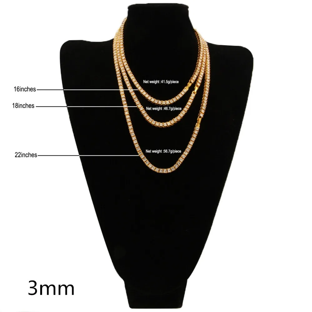 TBTK One Row Tennis Link Chain Choker Necklace Paved Bling Crystal Zircon Punk Style Man Luxury Hiphop Jewelry image 4