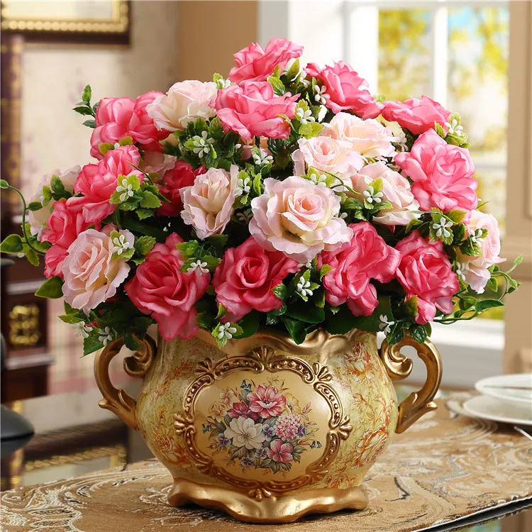 Retro desk vase living room dining table decorative handicrafts ornament flowerpot Classical vase floor