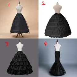 Jupon de Mariage Long en Crinoline Noire, Sous-Jupe, Robe de Bal, Accessoires pour Patients, 2020