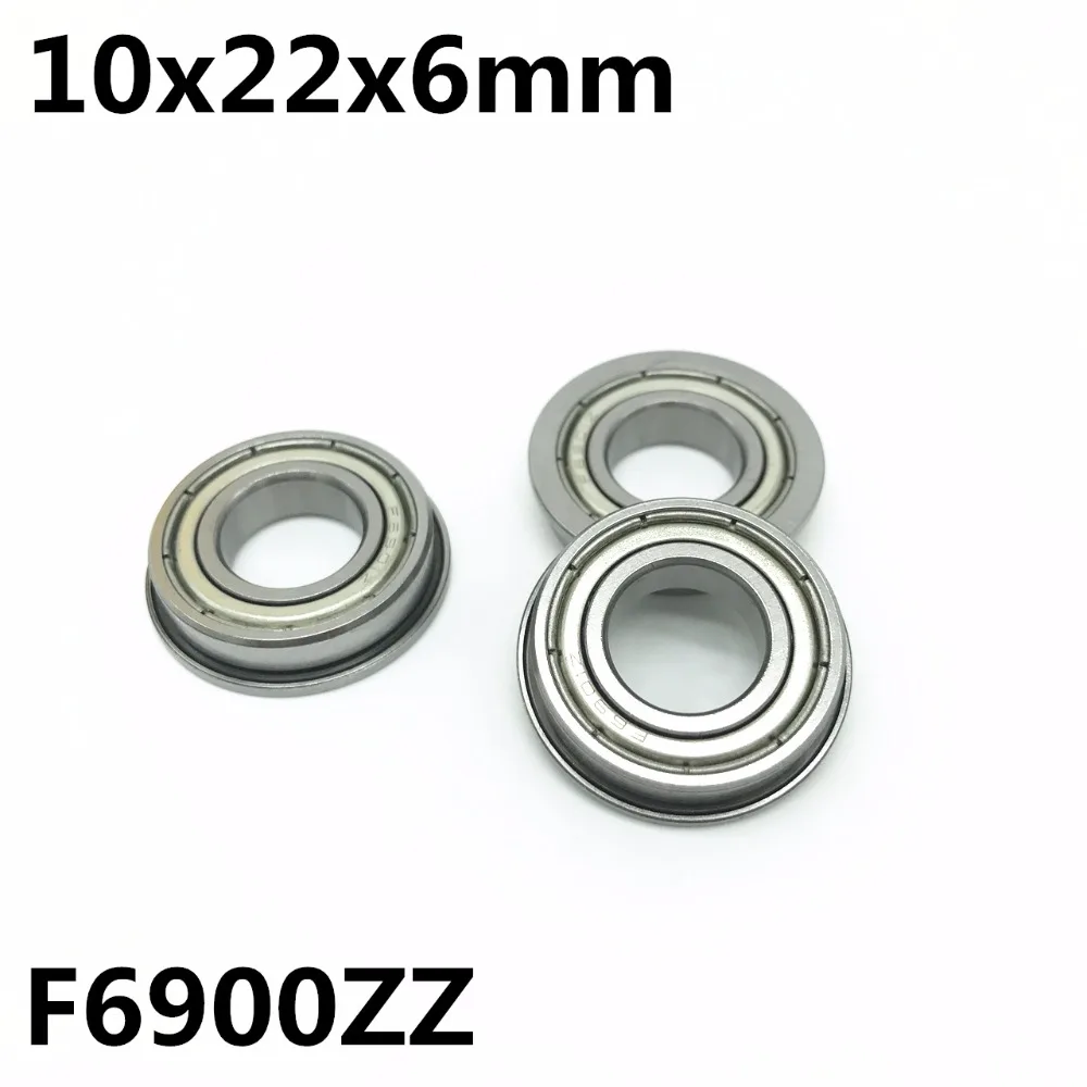 50Pcs F6900ZZ 10x22x6 mm Flange Bearings Deep Groove Ball Bearing High Quality F6900