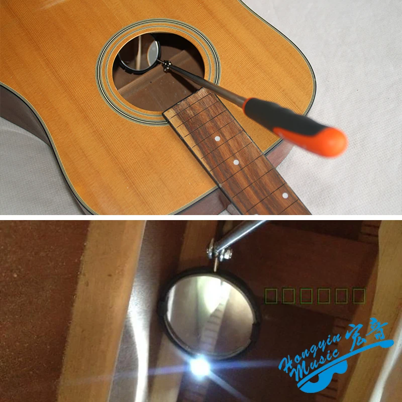 Guitar Sound Bucket Check With Lamp Expansion Detector Multi - Function Probe Mirror Guitar Repair Tools