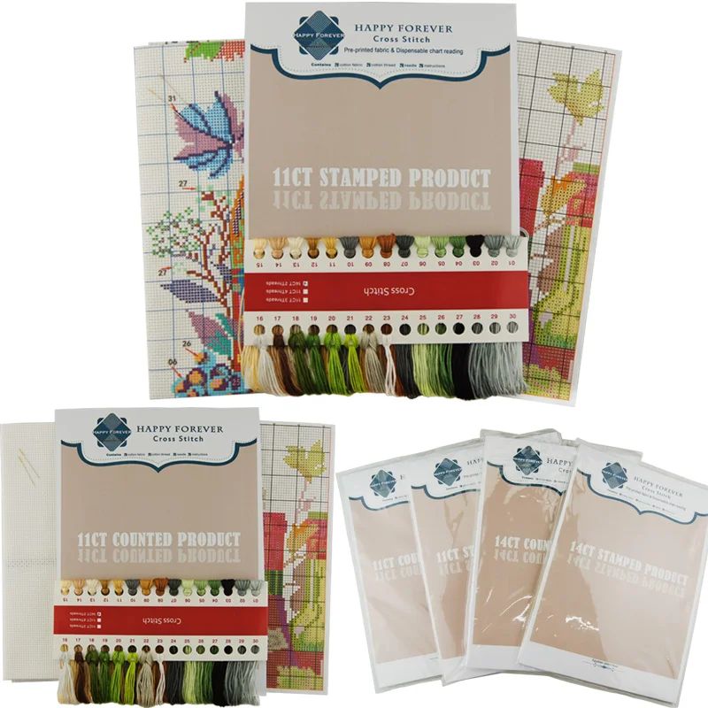 Joy Sunday Long version of the four seasons Cross stitch Embroidery kit Print Canvas Modern Wall Art Painting For Home Decor