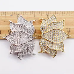 one piece 3strings white/ yellow buterfly  zircon  wholesale clasps/hooks FPPJ FOR DIY Jewelry