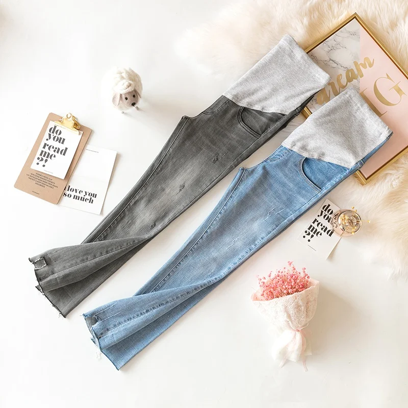 Pregnant women jeans nine pants spring and summer pregnant women jeans feet pants casual maternity clothes pregnancy pants