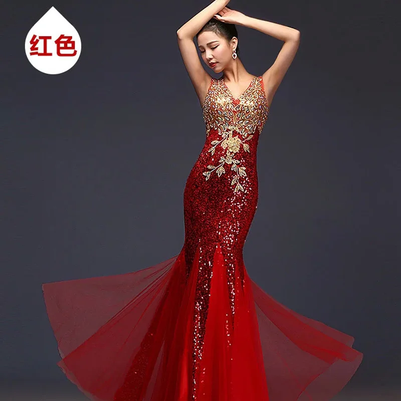 2018 hot long blue sequin red mermaid dubai sweetheart elegant floor length evening dresses gown wear for Bridesmaid Dresses