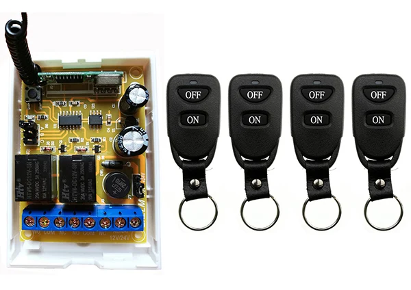 

DC12V DC24V 2CH Remote Control Light Switch Relay Output Radio Receiver Module and Belt buckle Transmitter / window/Garage Doors