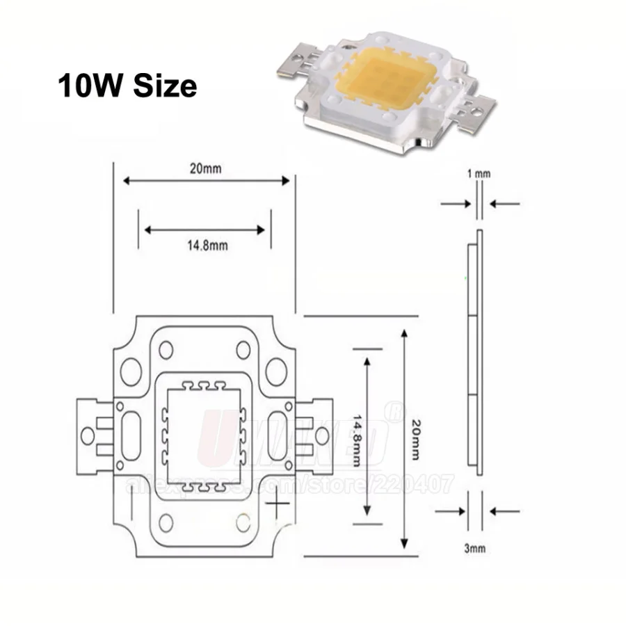 Full spectrum white 380-840nm High power Brightness LED Beads Chip 3W 10W 20W 30W 50W 100W  Floodlight Lamp Spot Light COB Chip