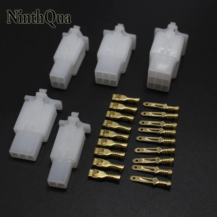 5set/lot 2.8mm 2/3/4/6/9 pin Automotive 2.8 Electrical wire Connector Male Female cable terminal plug Kits Motorcycle ebike car