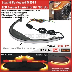 Motorcycle LED Fender Brake Light Bar Sequential Switchback Taillight For Suzuki Boulevard M109 M109R M90 2006-Up Rear Stop Lamp