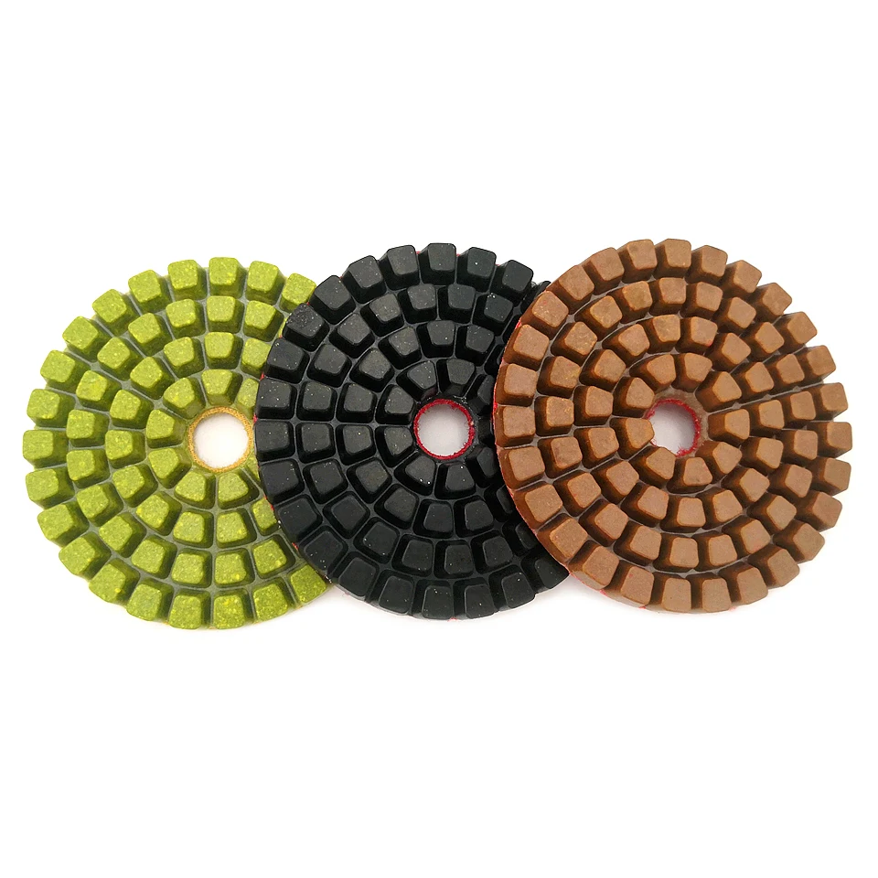 RIJILEI 7PCS/Set 4 Inch Concrete Floor Polishing Pads Thick 8mm Floor Renew Sanding Discs Repairing For Floor LW04