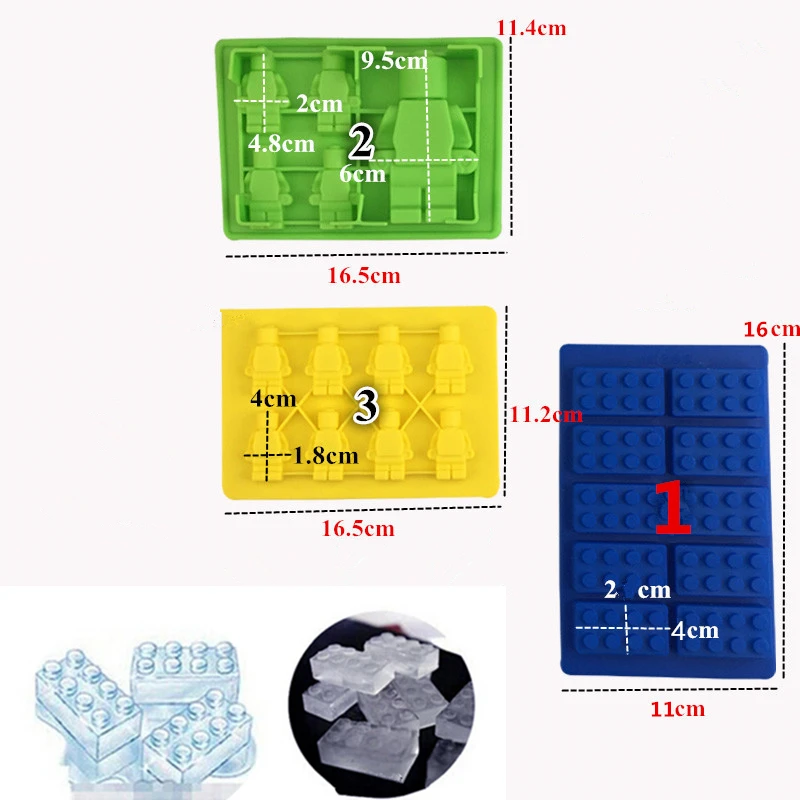 1 PC Silicone Building Blocks Robot Mold Chocolate Tray Jello Brownie Dessert Pastries Mould Cake Decoration Tool