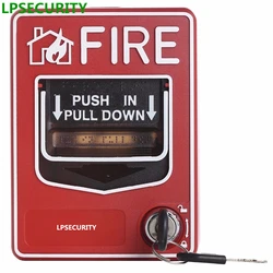 LPSECURITY-Sistema de Alarme de Incêndio, Alarme de Emergência, Convencional, Chamada Manual, Botão Apontar, Estação de Incêndio, Empurrar, Pull Down, 9-28VDC