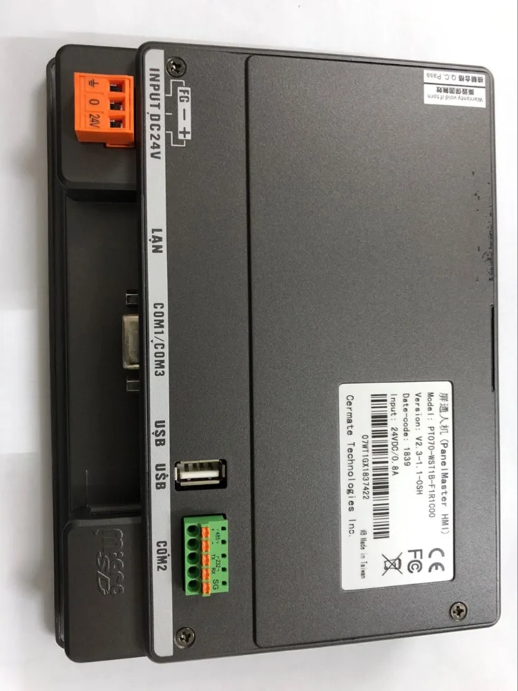 

LCD Touch Control Panel PT070-WST1B-F1R1 PT070WST1BF1R1 24VDC 0.4A PT070-WST1B-F1R1C00