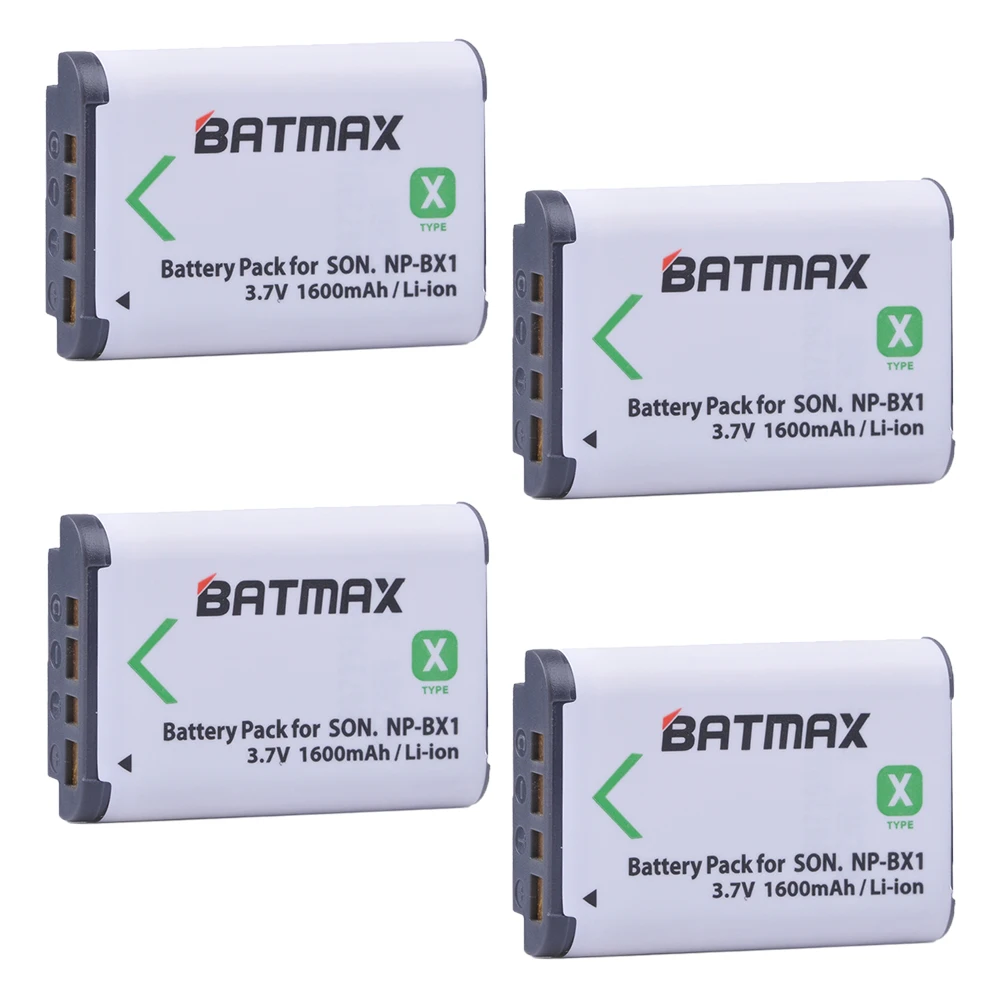 Batmax 4pc NP-BX1 NP BX1 np bx1 Camera Battery for SONY DSC RX1 RX100 RX100iii M3 M2 HX400 HX50 HX60 GWP88 PJ240E AS15 WX350