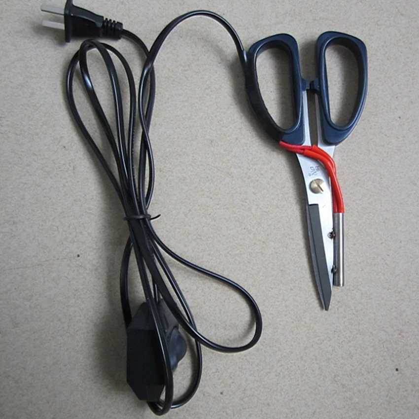 1pc Electric Heating tailor scissors Power hot shears knife heated pen working indicator for cloth cutting