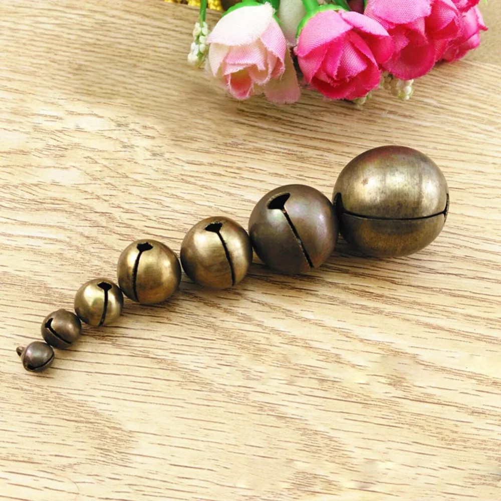 1 Pack/lot Antique Bronze 6mm 8mm 10mm 12mm  14mm Jingle Small Bells Charms Beads Fit Christmas Decoration Crafts Jewelry Making