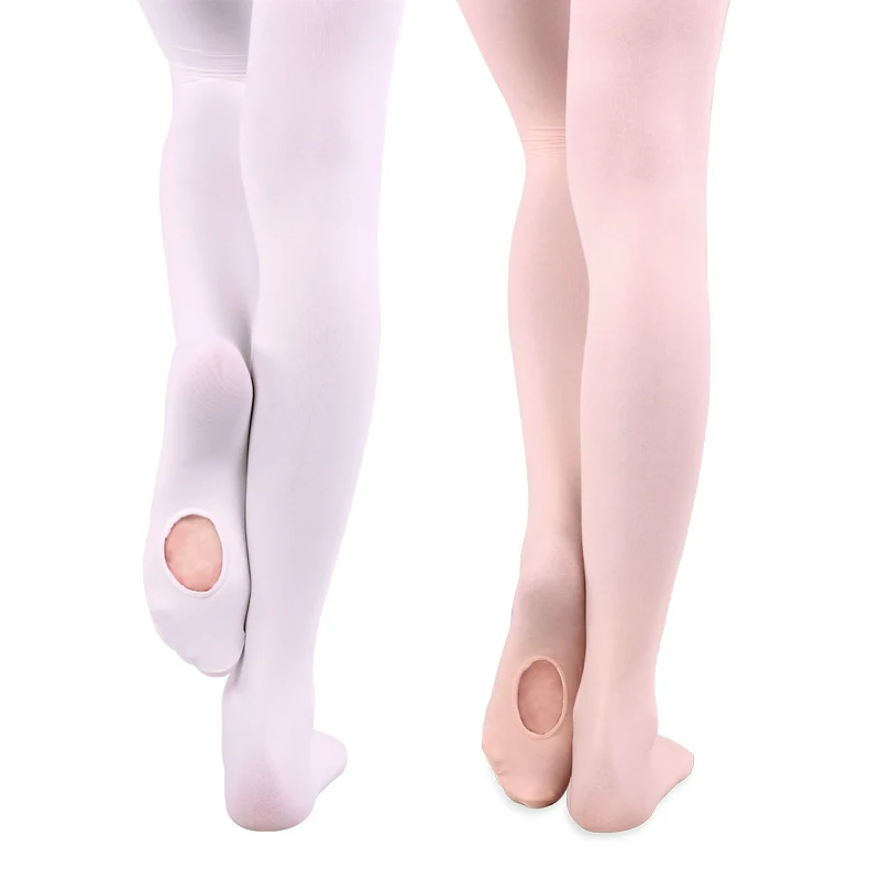 New Arrival Professional Kids Children Girls Soft Microfiber Convertible Ballet Dance Tights