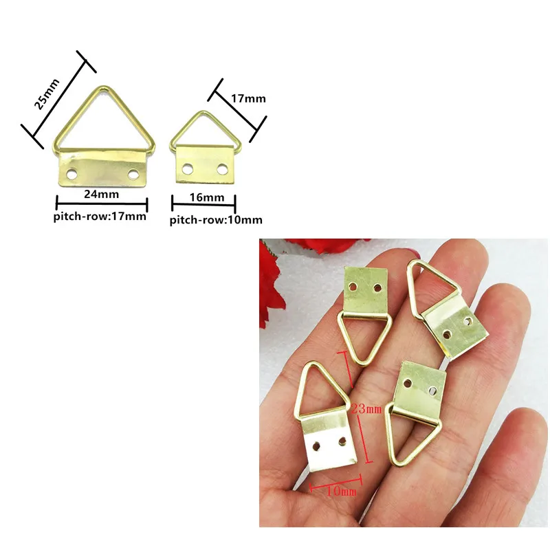 Triangle Ring Hanging Picture Oil Painting Mirror Frame Mini Hooks,Iron Hangers,50Pcs