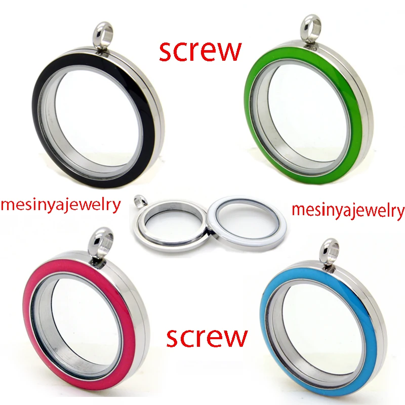 

10pcs screw twist closure Stainless steel 30mm glass locket for floating charms xmas mother's