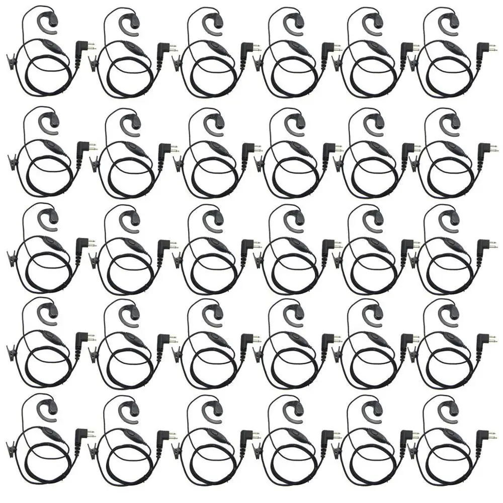 30 x 2 Pin Earpiece Headset For Motorola Radio GP300/308 P080/2000 PMR446 XU1100