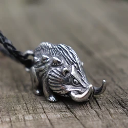 Men Wild Viking Wild Boar Stainless Steel Necklace Vintage Nordic Animal Charm Pendant Norse Jewelry