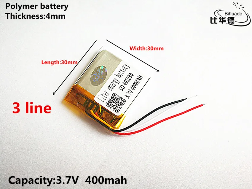 3 라인 좋은 Qulity 3.7V,400mAH,403030 폴리머 리튬 이온, 리튬 이온 배터리 장난감,, GPS,mp3,mp4 용