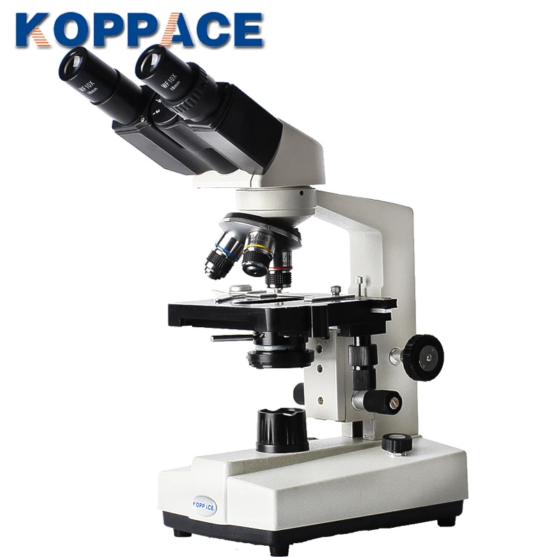 KOPPACE 40X-640X Binocular Biological Microscope Eyepiece WF10X/WF16X Compound Home School Education Microscope For Children