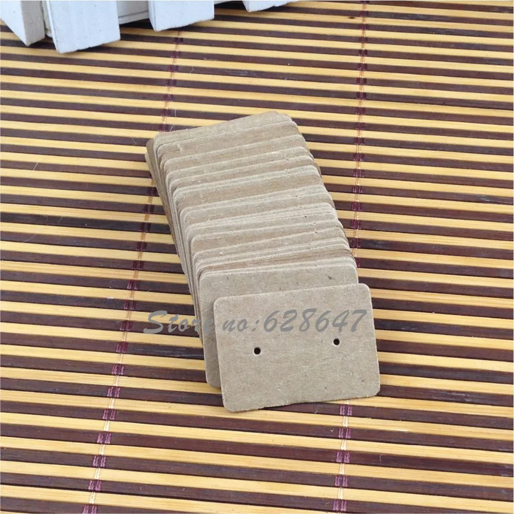 3.5*2.5cm 200Pcs/ Lot Kraft Paper Ear Studs Hang Tag Jewelry Display Card Earring Kraft Paper Tag Ear Ring Paper Hang Price Tags