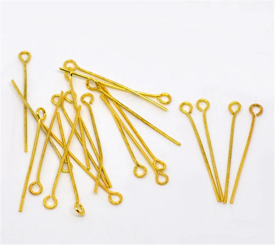 DoreenBeads-500 Pines de ojo de color dorado, 30x0,7mm, calibre 21, B01660, yiwu