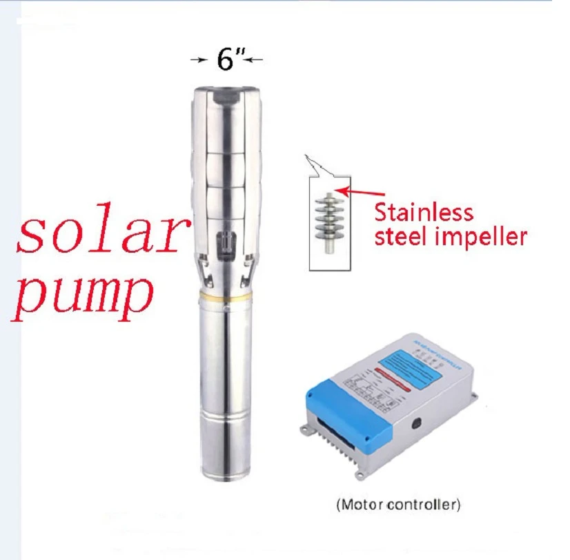 

6 Inch 2500W Free Shipping Big Flow Farm Irrigation Solar Power Submersible Water Pump 6SPSC70/20-D216/2500