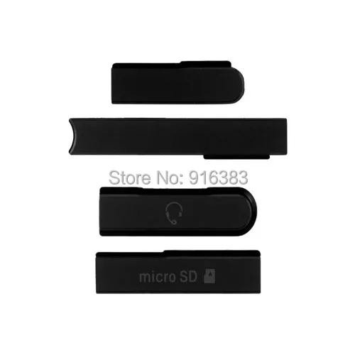 4 części/partia wodoodporna osłona przeciwpyłowa zestaw klap dla Sony Xperia Z L36h Port USB + gniazdo słuchawkowe + Micro SD + pokrywa na bloki karty SIM