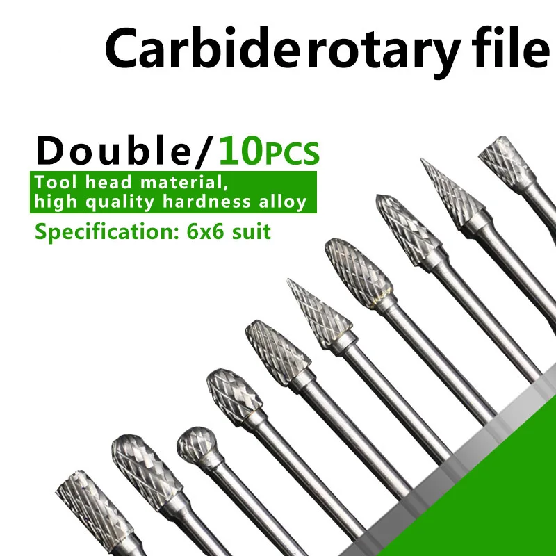 Máquina de moagem cnc, acessório de broca de carboneto de tungstênio, lixa rotativa para trabalhar em madeira, cabeça de polimento 3*6mm com 10 peças