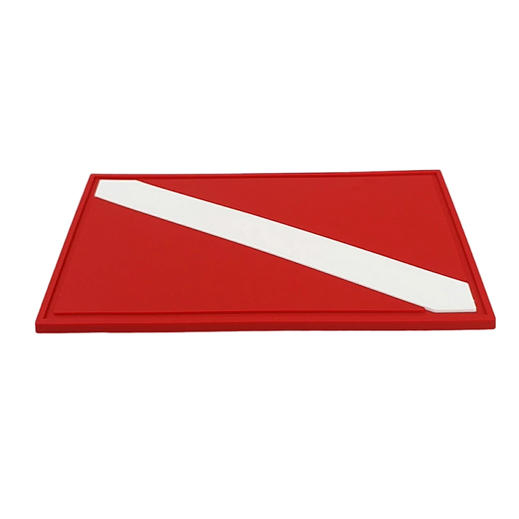 Red White PVC Scuba Diving Flag Patch Diver Down Flag Badge Gear Replacement Accessories