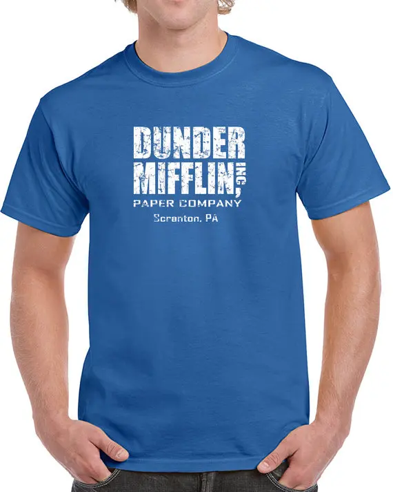 Dunder Mifflin Paper Company t shirt  funny tv show Summer Gift casual printed tee US size