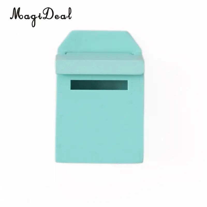 MagiDeal-Caixa De Madeira Com Decalque, Miniatura Dollhouse, Jardim De Fadas, Decoração De Porta, Brinquedos Para Móveis Infantis, Escala 1/12, 6 Cores, 1Pc