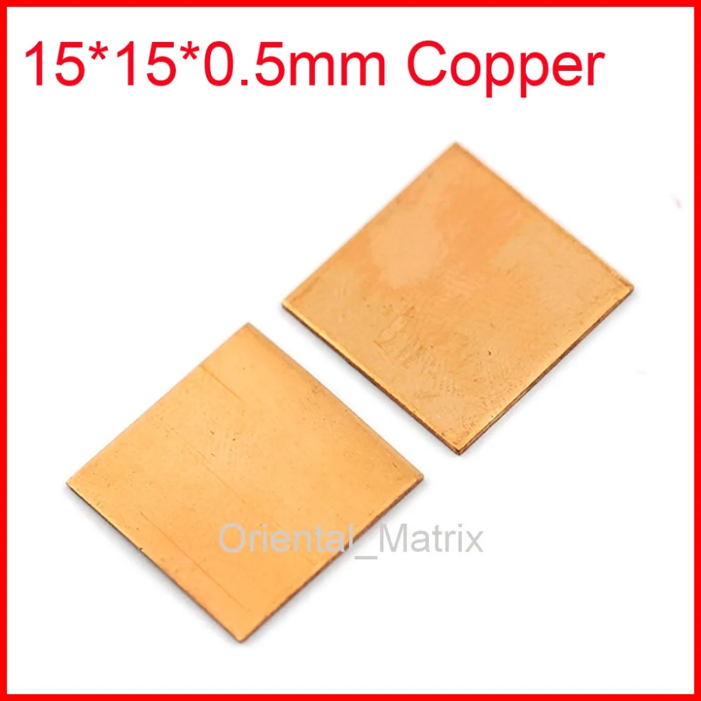 Free Shipping 20pcs 15*15*0.5mm Copper Heat Sink ,Thermal Cooling Shim ,Copper Shim,Graphics Thermal Pad Cooler
