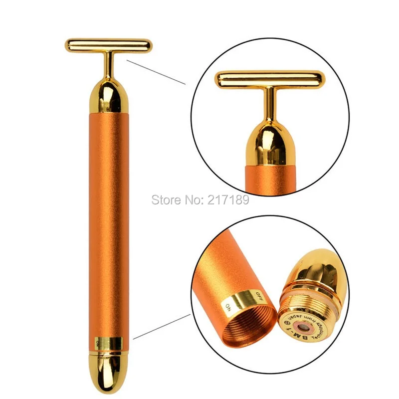 24 K Beauty Bar โกลเด้น Face Massager Beauty Care Vibration Facial Massager