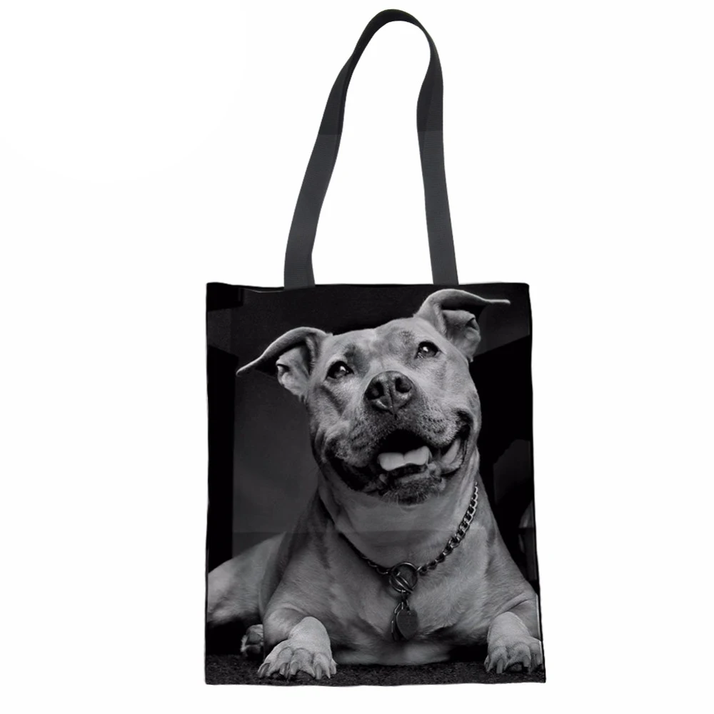 Shoulder Bag Women Handbags Pit Bulldog Printing Shopping Tote Bolsa for Teenager Girls Book Bag Soft Beach Tote Bag New