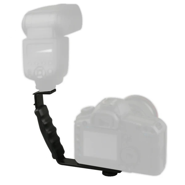 FOTGA L Flash Bracket Mount 2 Hot Shoe For Camcorder Mic Microphone Video Light Camera