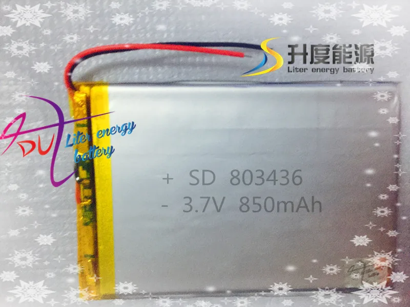 SD Customized 3.7v smallest lipo battery 803436 850mAh